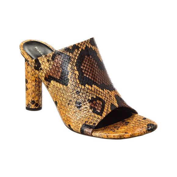 Proenza Schouler Python-Embossed Leather Sandal Brown